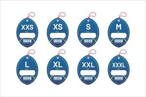 set clothing size labels size label tag Clothing neck label tag concept no border design vector