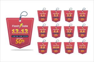 shopping day labels collection Shopping day sale banner background for business retail promotion vector