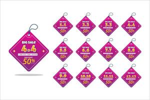 shopping day labels collection Shopping day sale banner background for business retail promotion vector