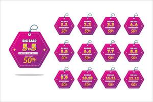 shopping day labels collection Shopping day sale banner background for business retail promotion vector