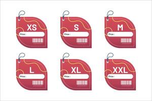 set clothing size labels size label tag Clothing neck label tag concept no border design vector