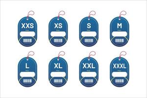 set clothing size labels size label tag Clothing neck label tag concept no border design vector