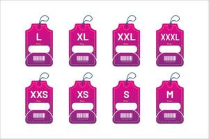 set clothing size labels size label tag Clothing neck label tag concept no border design vector