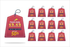 shopping day labels collection Shopping day sale banner background for business retail promotion vector