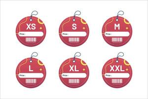 set clothing size labels size label tag Clothing neck label tag concept no border design vector