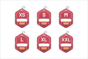 set clothing size labels size label tag Clothing neck label tag concept no border design vector