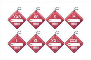set clothing size labels size label tag Clothing neck label tag concept no border design vector
