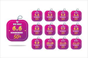 shopping day labels collection Shopping day sale banner background for business retail promotion vector