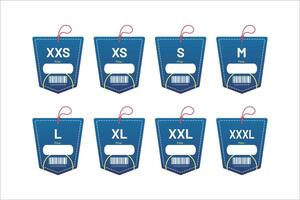 set clothing size labels size label tag Clothing neck label tag concept no border design vector