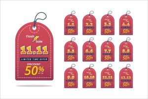 shopping day labels collection Shopping day sale banner background for business retail promotion vector