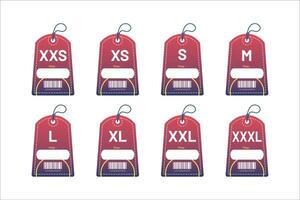 set clothing size labels size label tag Clothing neck label tag concept no border design vector