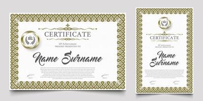 Certificate design with a vintage or retro theme. cherished element of companies, schools, events. vector