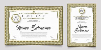 Certificate design with a vintage or retro theme. cherished element of companies, schools, events. vector