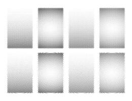 Set of vertical banners halftone pattern stars, star gradation dots, star particles texture background vector