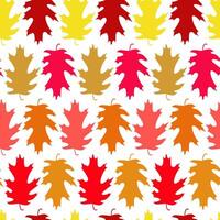 Autumn Colorful Oak Leaves Seamless Pattern vector