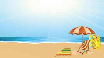 summer day on beach view vector