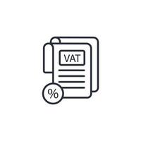 VAT icon. .Editable stroke.linear style sign for use web design,logo.Symbol illustration. vector