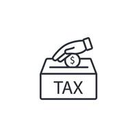 taxation icon. .Editable stroke.linear style sign for use web design,logo.Symbol illustration. vector
