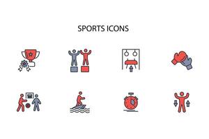 Sports icon set..Editable stroke.linear style sign for use web design,logo.Symbol illustration. vector