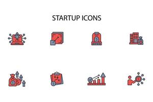 Startup icon set..Editable stroke.linear style sign for use web design,logo.Symbol illustration. vector