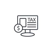 online tax icon. .Editable stroke.linear style sign for use web design,logo.Symbol illustration. vector