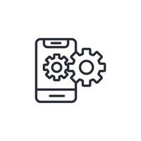 mobile application icon. .Editable stroke.linear style sign for use web design,logo.Symbol illustration. vector