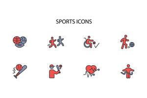 Sports icon set..Editable stroke.linear style sign for use web design,logo.Symbol illustration. vector