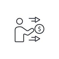 Contribution icon. .Editable stroke.linear style sign for use web design,logo.Symbol illustration. vector