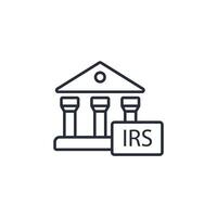 irs tax icon. .Editable stroke.linear style sign for use web design,logo.Symbol illustration. vector