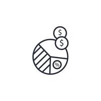 tax rate icon. .Editable stroke.linear style sign for use web design,logo.Symbol illustration. vector