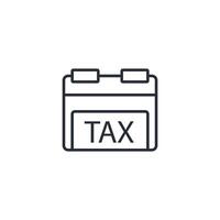 tax calendar icon. .Editable stroke.linear style sign for use web design,logo.Symbol illustration. vector