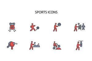Sports icon set..Editable stroke.linear style sign for use web design,logo.Symbol illustration. vector