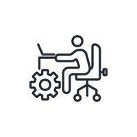 it manager icon. .Editable stroke.linear style sign for use web design,logo.Symbol illustration. vector