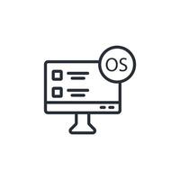 operating system icon. .Editable stroke.linear style sign for use web design,logo.Symbol illustration. vector