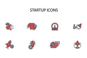 Startup icon set..Editable stroke.linear style sign for use web design,logo.Symbol illustration. vector
