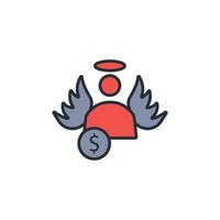 angel investor icon. .Editable stroke.linear style sign for use web design,logo.Symbol illustration. vector