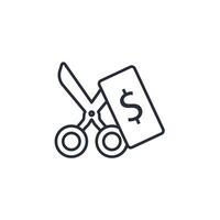 Tax deduction icon. .Editable stroke.linear style sign for use web design,logo.Symbol illustration. vector