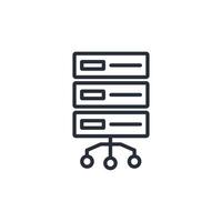 Server icon. .Editable stroke.linear style sign for use web design,logo.Symbol illustration. vector