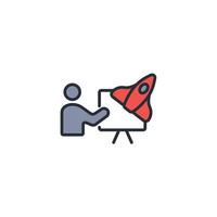 presentation icon. .Editable stroke.linear style sign for use web design,logo.Symbol illustration. vector