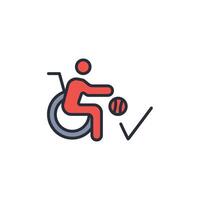 para sports icon. .Editable stroke.linear style sign for use web design,logo.Symbol illustration. vector