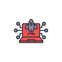 tech startup icon. .Editable stroke.linear style sign for use web design,logo.Symbol illustration. vector
