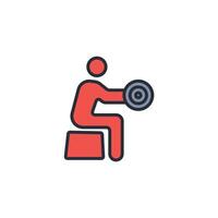 weight training icon. .Editable stroke.linear style sign for use web design,logo.Symbol illustration. vector