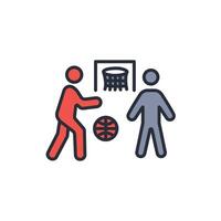 basketball player icon. .Editable stroke.linear style sign for use web design,logo.Symbol illustration. vector