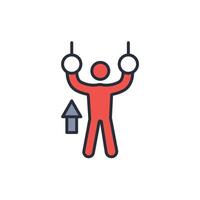 rings gym icon. .Editable stroke.linear style sign for use web design,logo.Symbol illustration. vector