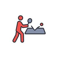 table tennis icon. .Editable stroke.linear style sign for use web design,logo.Symbol illustration. vector