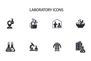 Laboratory icon set..Editable stroke.linear style sign for use web design,logo.Symbol illustration. vector