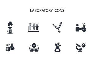 Laboratory icon set..Editable stroke.linear style sign for use web design,logo.Symbol illustration. vector