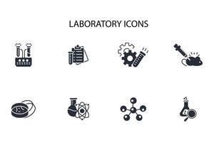 Laboratory icon set..Editable stroke.linear style sign for use web design,logo.Symbol illustration. vector