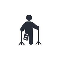 injury icon. .Editable stroke.linear style sign for use web design,logo.Symbol illustration. vector