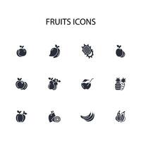 Fruits icon set..Editable stroke.linear style sign for use web design,logo.Symbol illustration. vector